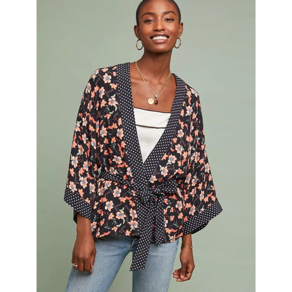 Anthropologie Kachel Cecilia Floral Kimono Floral Open-Front Kimono Size 10